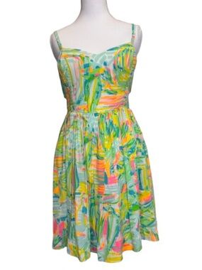 Lilly Pulitzer Christine Dress Sea Salt & Sun Print Fit Flare Pockets Size 2